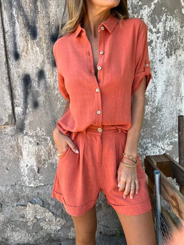 Relaxed Shirt and Shorts Set – Lightweight Casual Two-Piece Outfit for Everyday Comfort