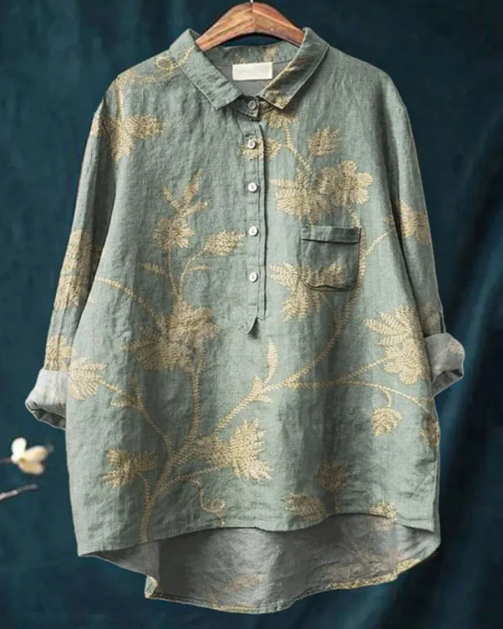 Floral Button-Down Shirt – Lightweight Elegant Top for Casual & Smart Everyday Styling