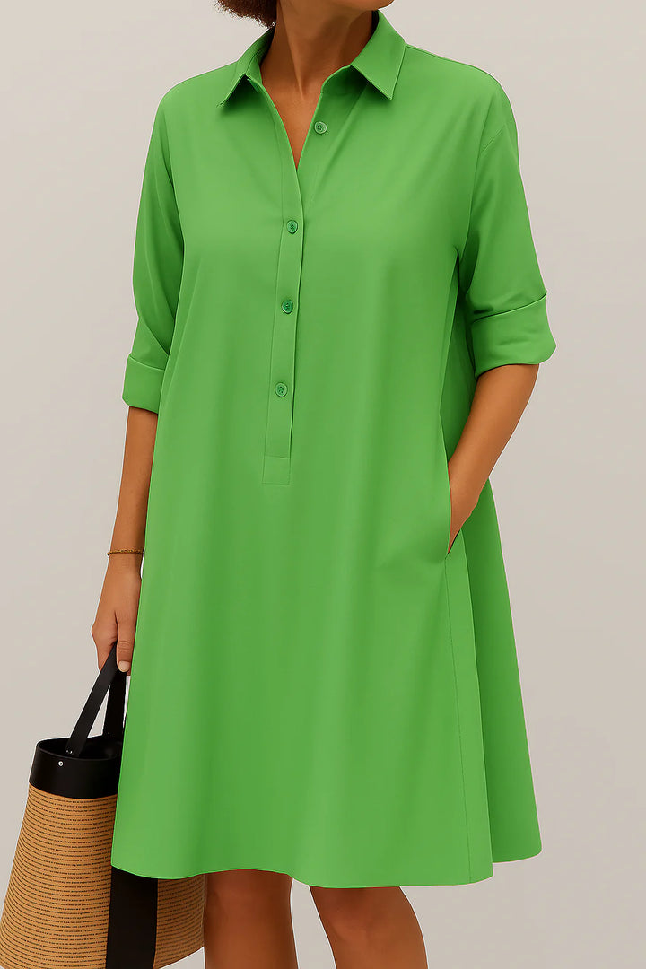 Button-Down Shirt Dress – Relaxed Everyday Midi Dress for Casual & Smart Effortless Styling