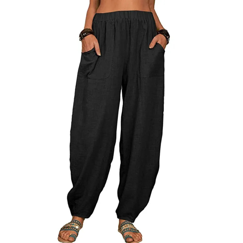 Women’s Casual Harem Pants – Lightweight Summer Fit with Pockets