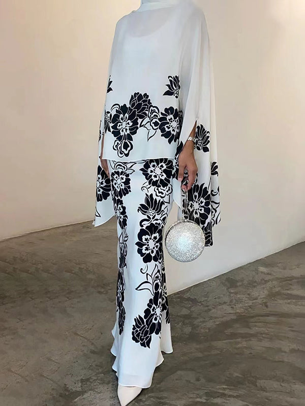 High Waisted Loose Flower Print Skirts Bottoms