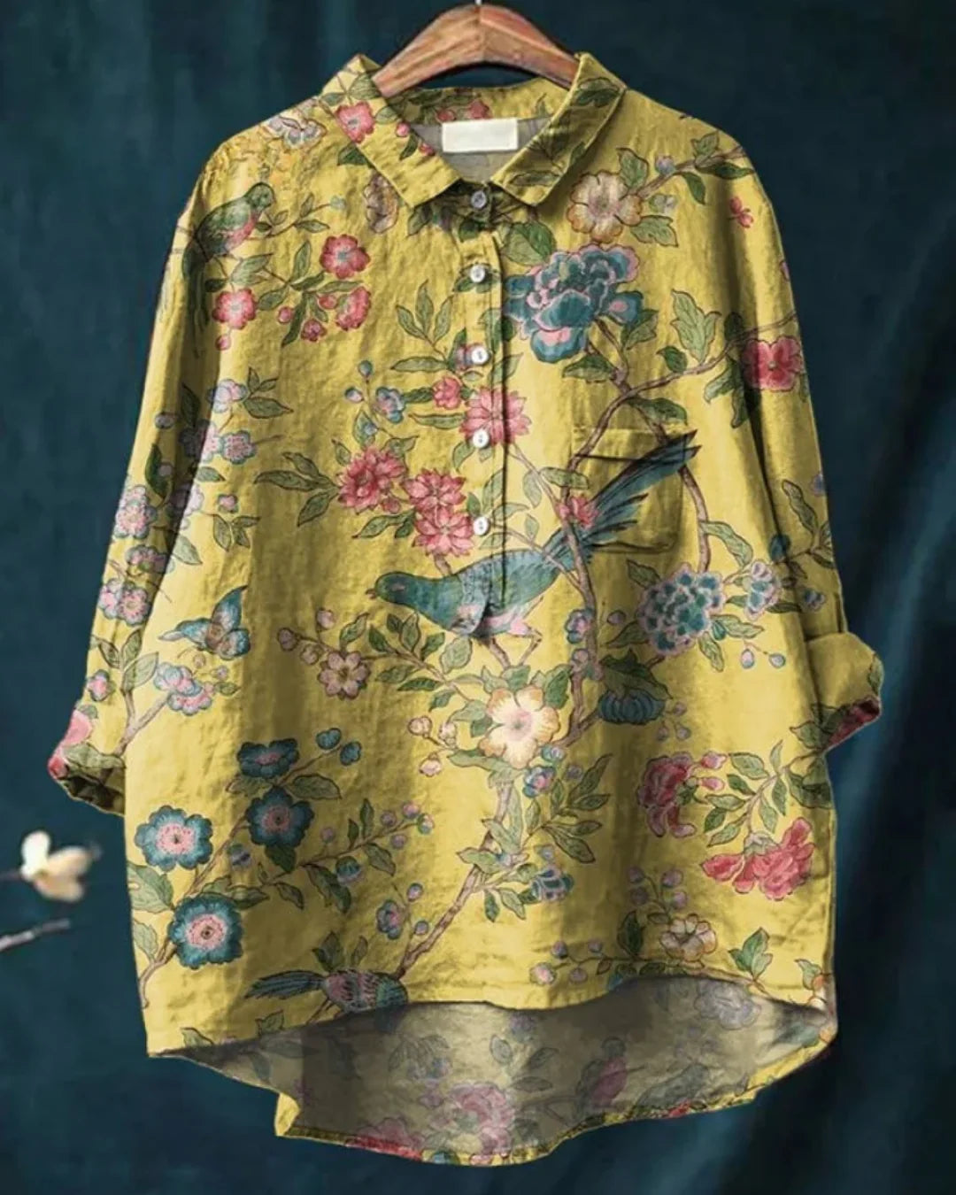 Floral Button-Down Shirt – Lightweight Elegant Top for Casual & Smart Everyday Styling