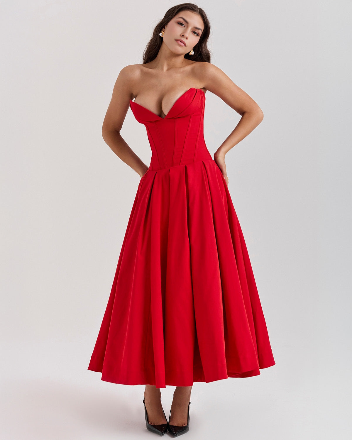 Elegant Amalfi Midi-Kleid für stilvollen Auftritt