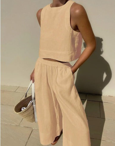 Aminta - Ensemble d'été décontracté sans manches pour un look tendance et confortable