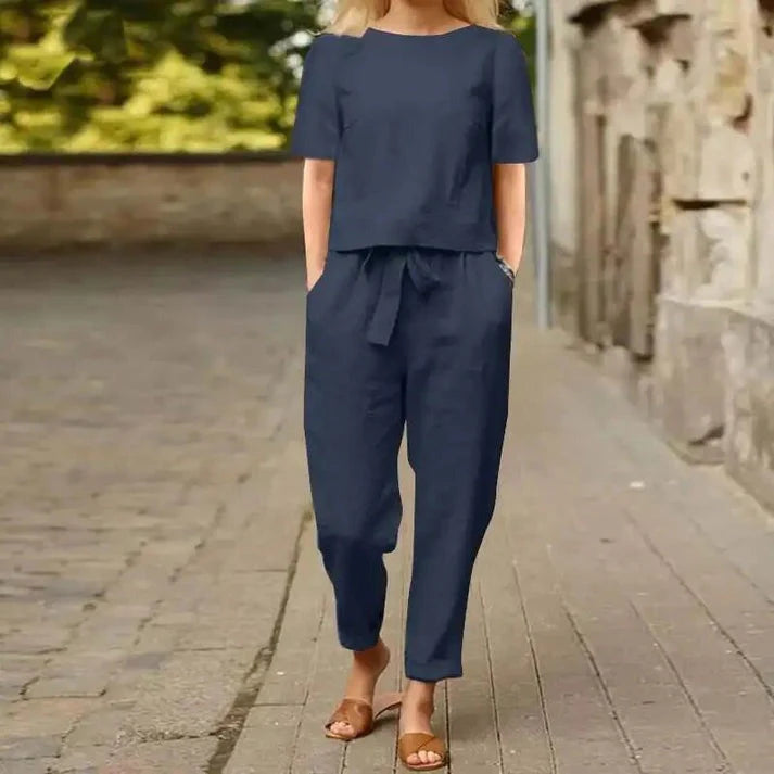 Luxe Two-Piece Summer Set – Lightweight Matching Outfit for Elegant Casual Styling