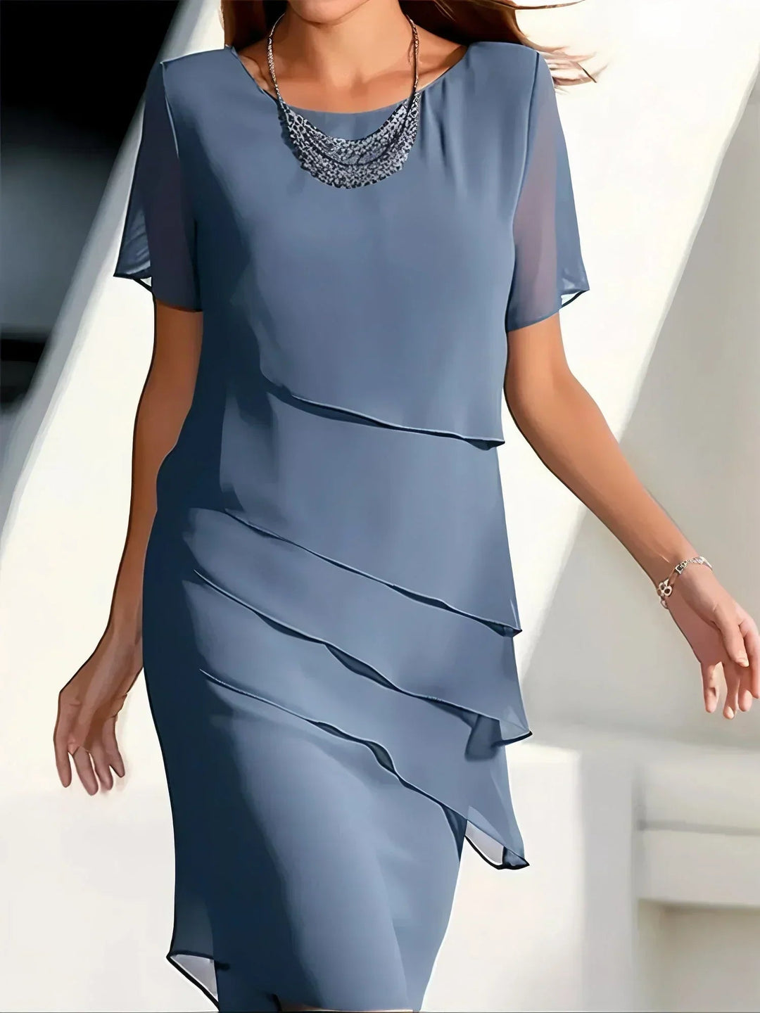 Sybil | Midi Dress with Short Sleeves
