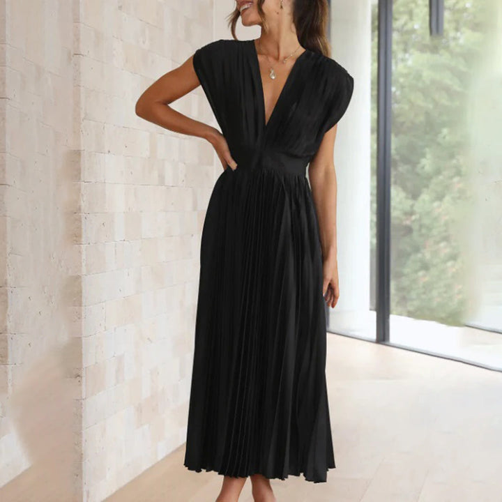 Kinsley - Women's Deep V-neck Patchwork Party Dress