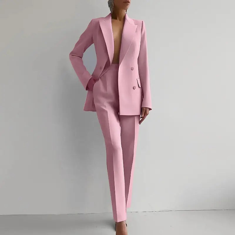 Amara - Damen Slim Fit Maßgeschneiderter Cigarette Pant Anzug für stilvolle Eleganz