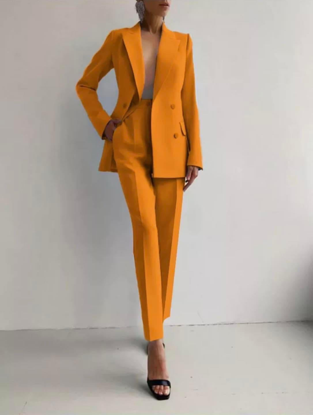 Amara - Damen Slim Fit Maßgeschneiderter Cigarette Pant Anzug für stilvolle Eleganz