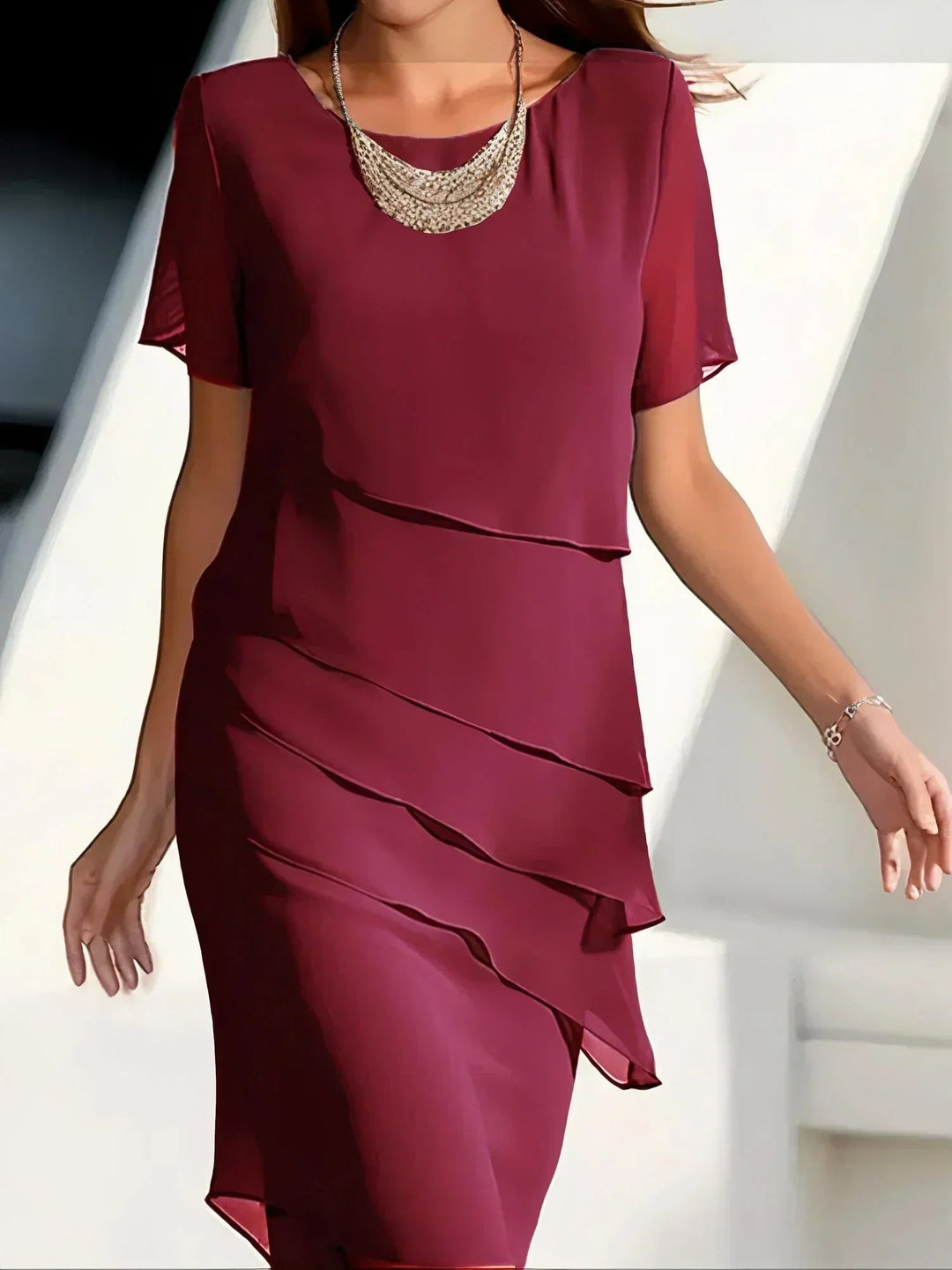 Sybil | Midi Dress with Short Sleeves