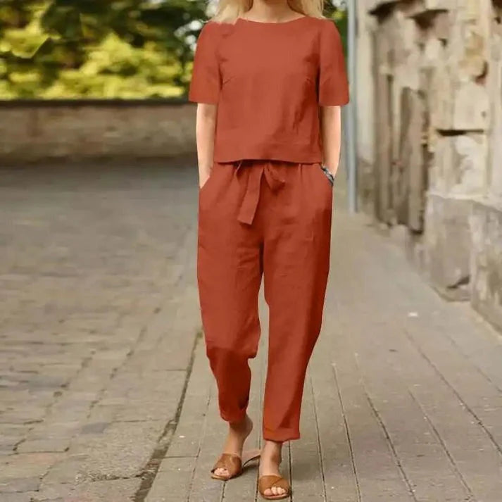 Luxe Two-Piece Summer Set – Lightweight Matching Outfit for Elegant Casual Styling