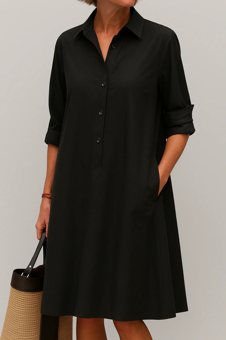 Button-Down Shirt Dress – Relaxed Everyday Midi Dress for Casual & Smart Effortless Styling