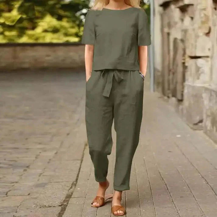 Luxe Two-Piece Summer Set – Lightweight Matching Outfit for Elegant Casual Styling