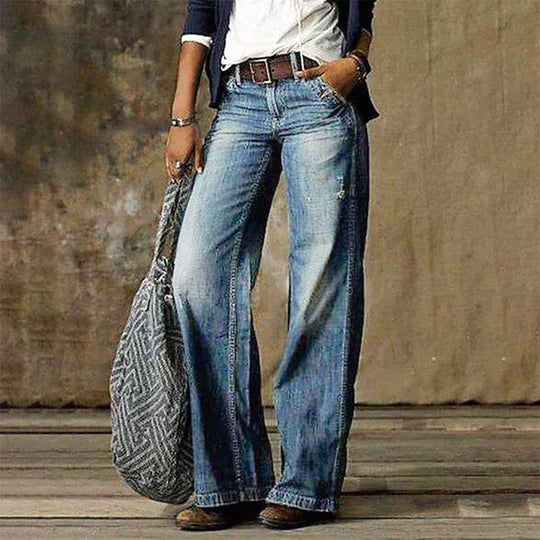 Retro Wide Leg Jeans – High Rise Denim Pants for Relaxed Vintage & Everyday Styling