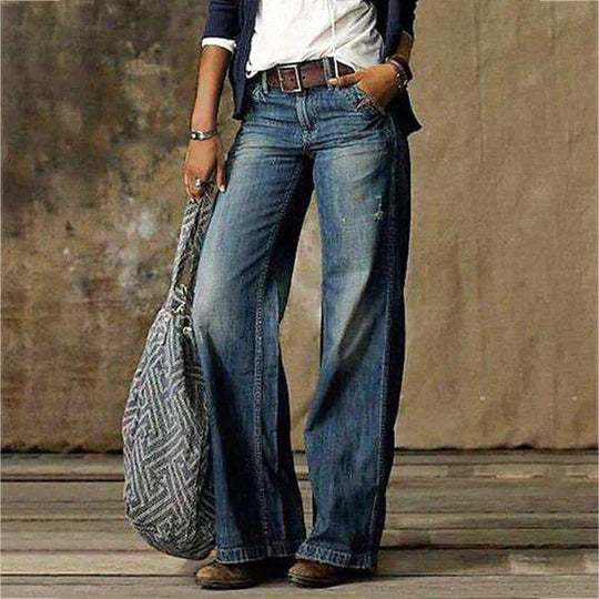 Retro Wide Leg Jeans – High Rise Denim Pants for Relaxed Vintage & Everyday Styling