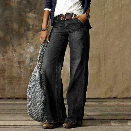Retro Wide Leg Jeans – High Rise Denim Pants for Relaxed Vintage & Everyday Styling