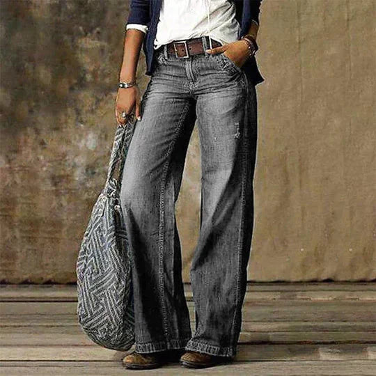 Retro Wide Leg Jeans – High Rise Denim Pants for Relaxed Vintage & Everyday Styling