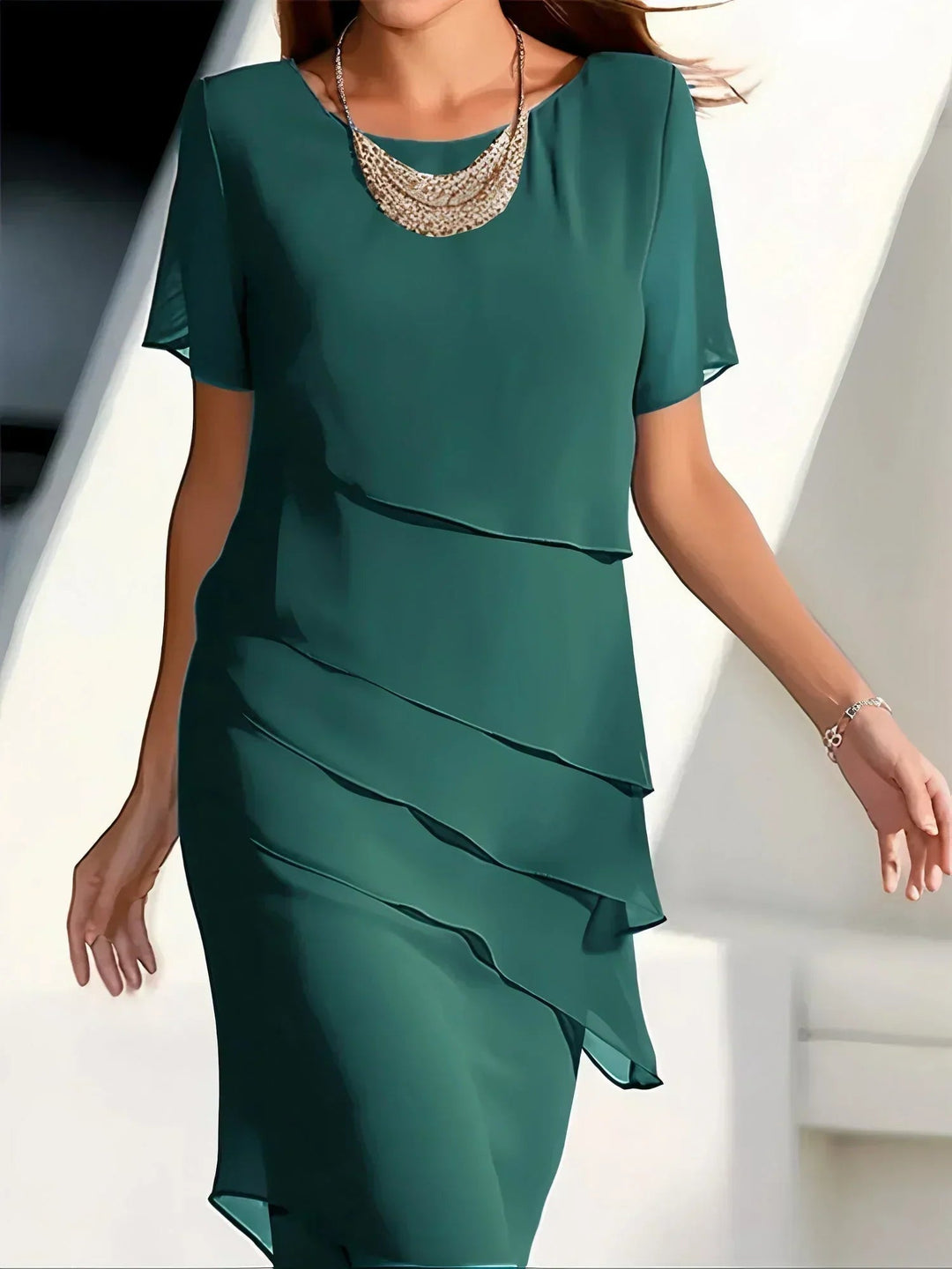 Sybil | Midi Dress with Short Sleeves