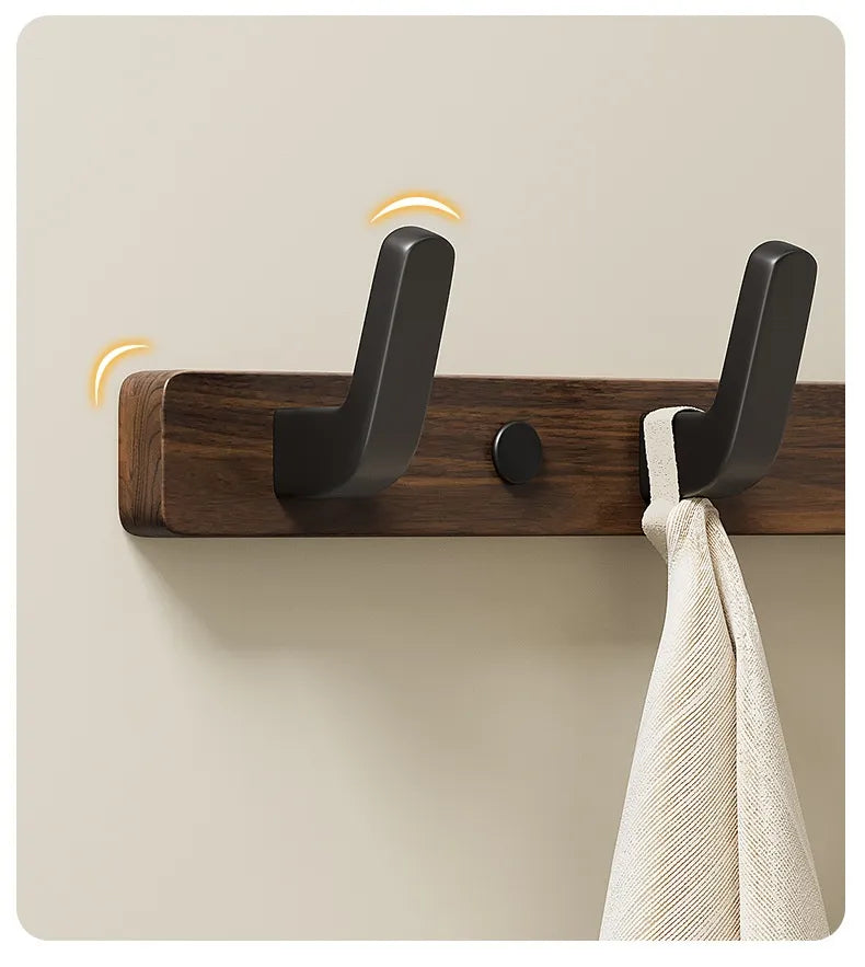 Solid Wood Wall Hook Rack – Modern Rustic Wall Mounted Hanger for Entryway, Bedroom & Behind Door Storage