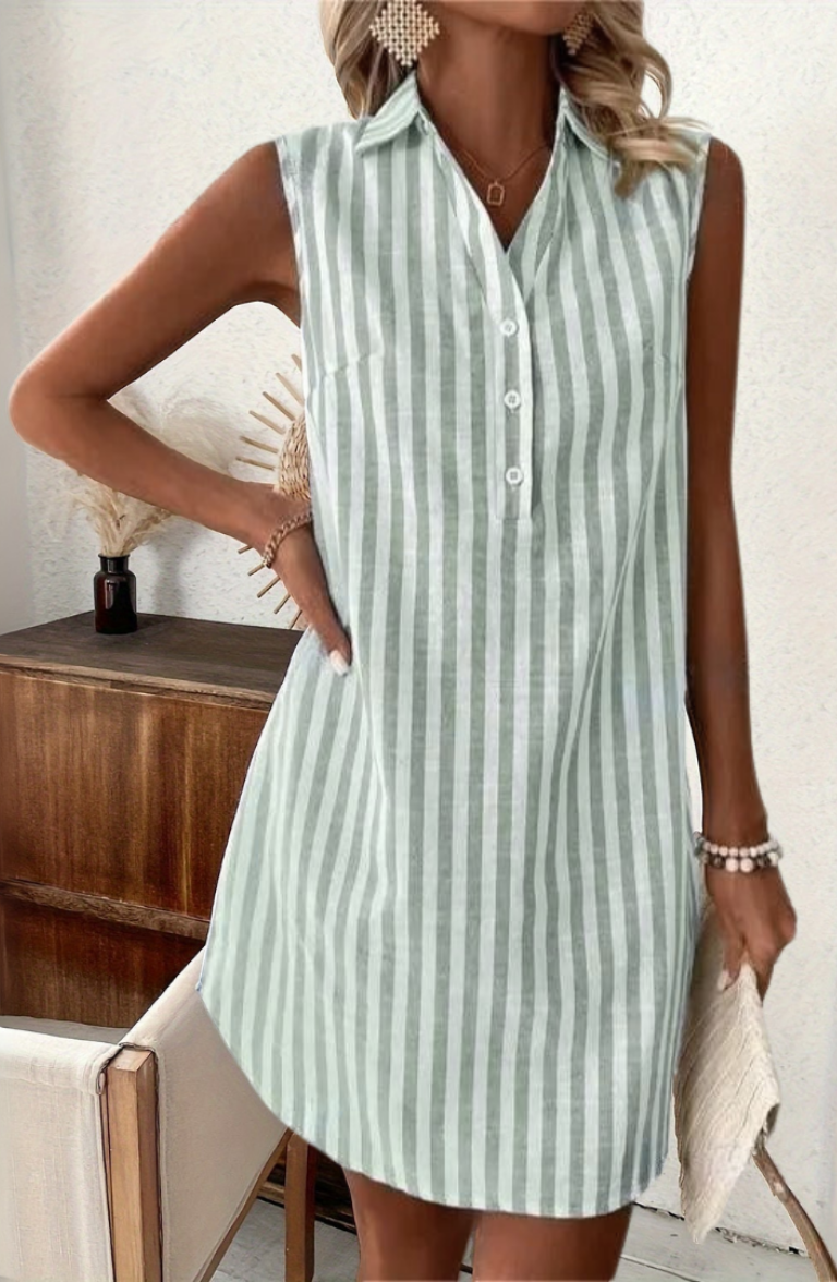 Alexa | Elegant Striped Shirt Mini Dress