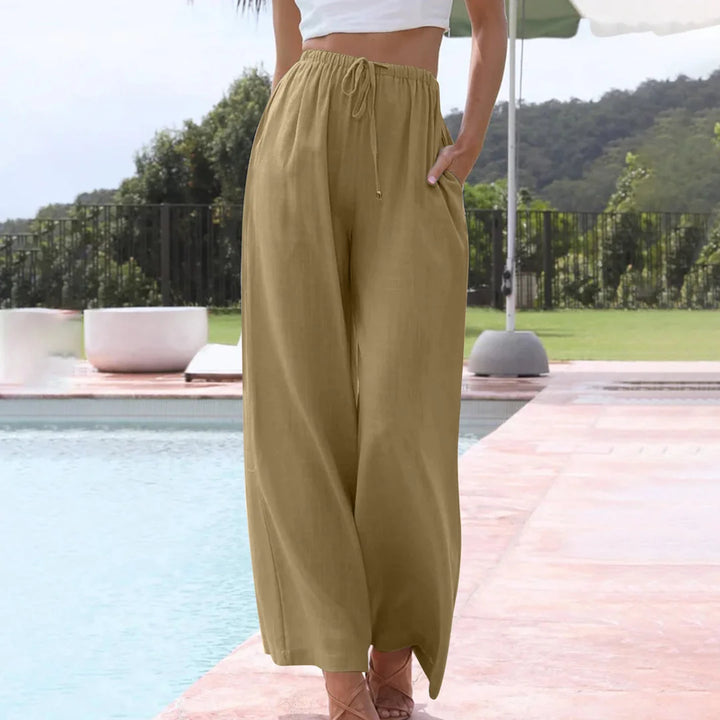 Lightweight Wide-Leg Pants – Relaxed Drawstring Trousers for Casual Summer & Travel Wear