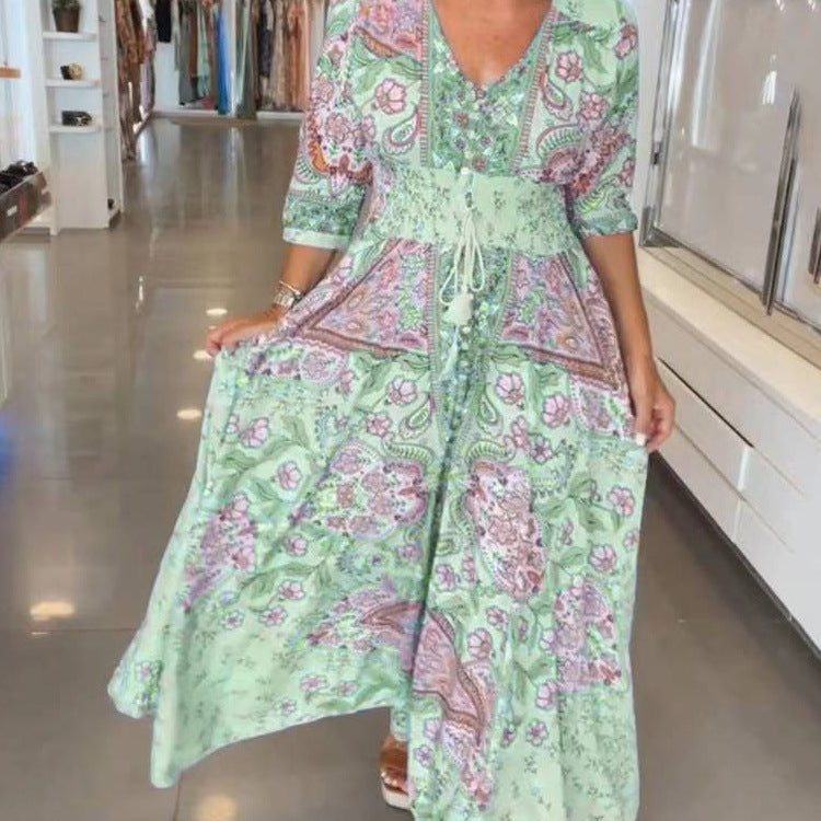 BlossomMuse™ – Elegant Floral Print Dress