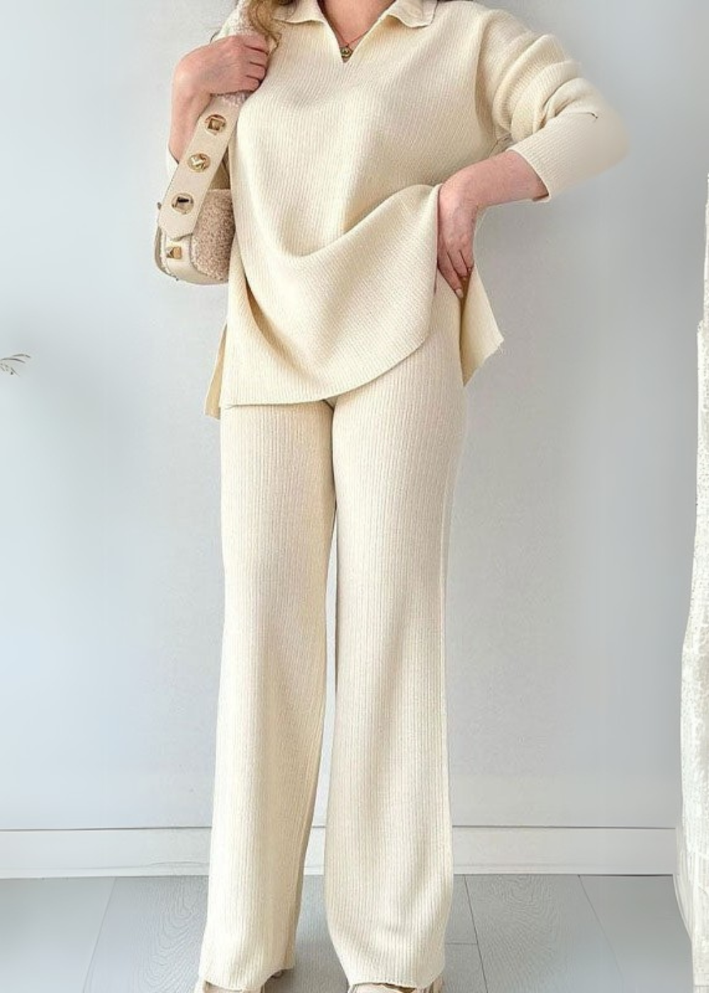 Addison - Confortevole Set da Donna a Maniche Righe, Comodo e Elegante