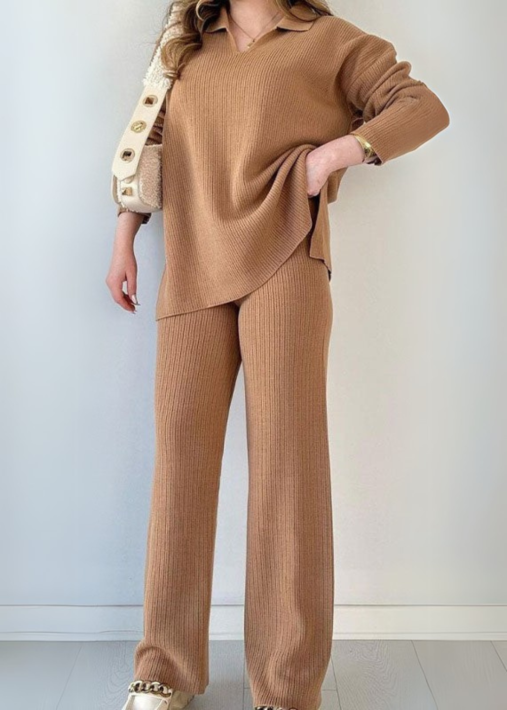 Addison - Confortevole Set da Donna a Maniche Righe, Comodo e Elegante