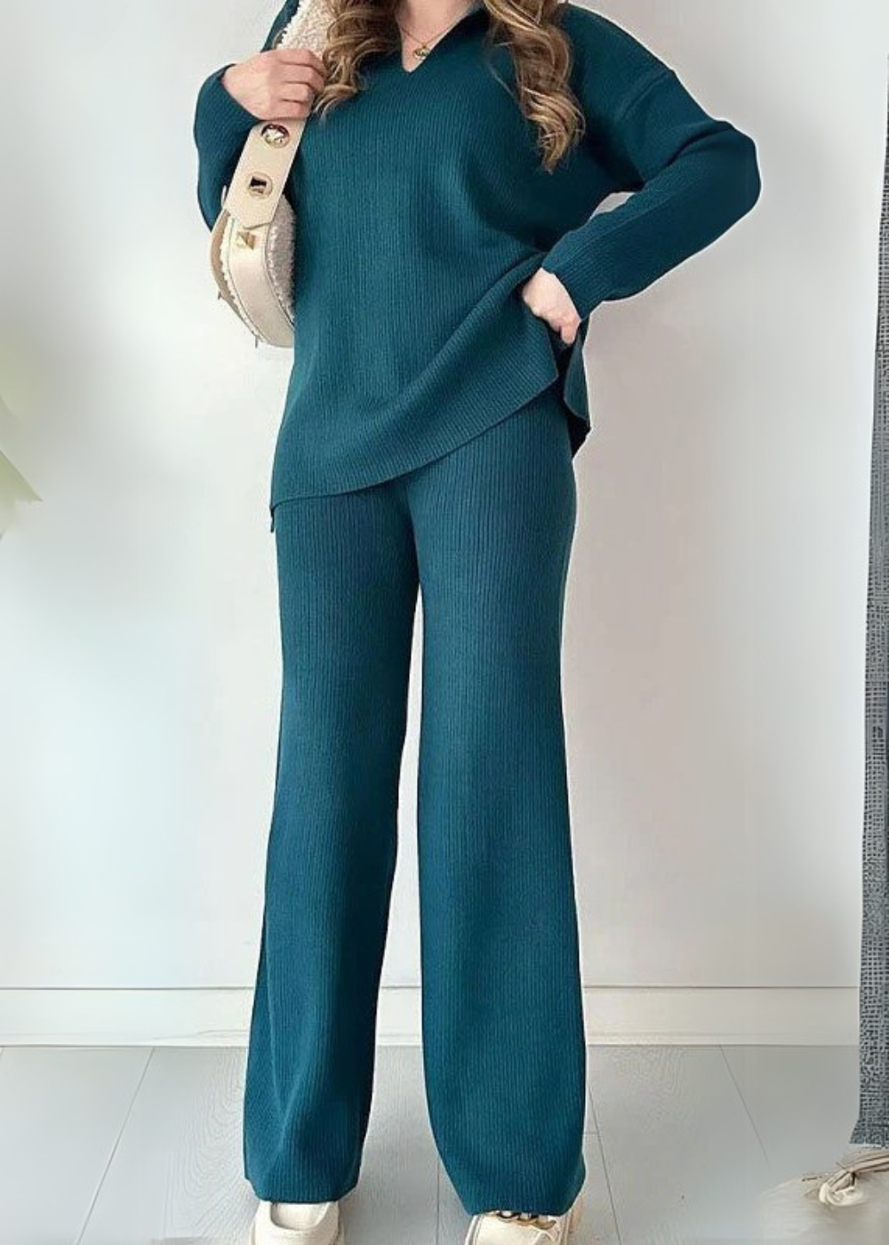 Addison - Confortevole Set da Donna a Maniche Righe, Comodo e Elegante