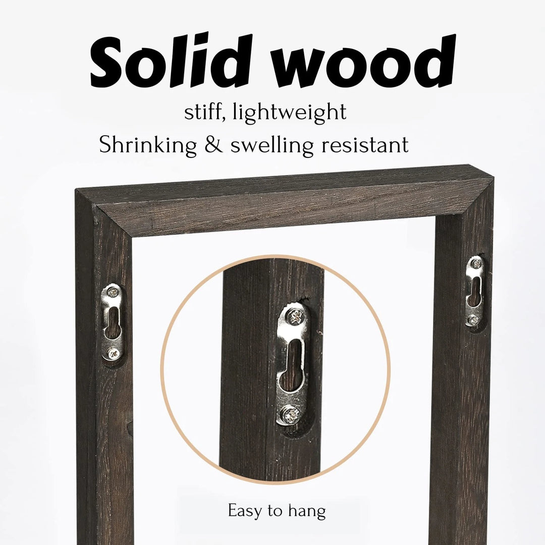 Rustic Square Floating Wall Shelves Set of 4 – Wooden Hanging Shelves for Bathroom, Living Room & Kitchen Storage