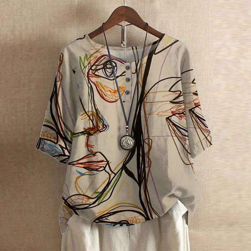 Retro Inspired Blouse – Lightweight Vintage Style Top for Casual & Elegant Everyday Wear