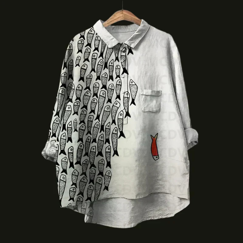 Casual Printed Button-Up Shirt – Modern Lightweight Shirt for Everyday Relaxed Style