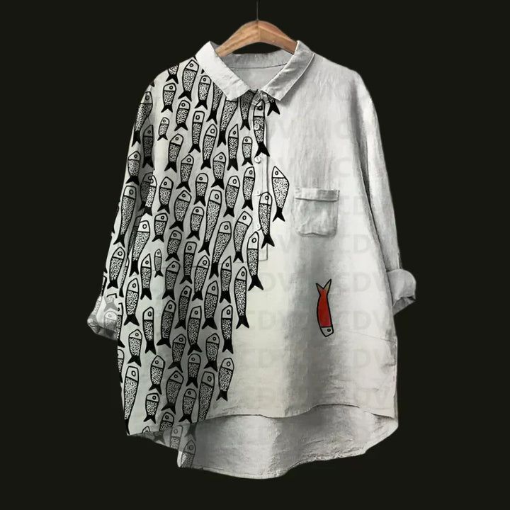 Casual Printed Button-Up Shirt – Modern Lightweight Shirt for Everyday Relaxed Style