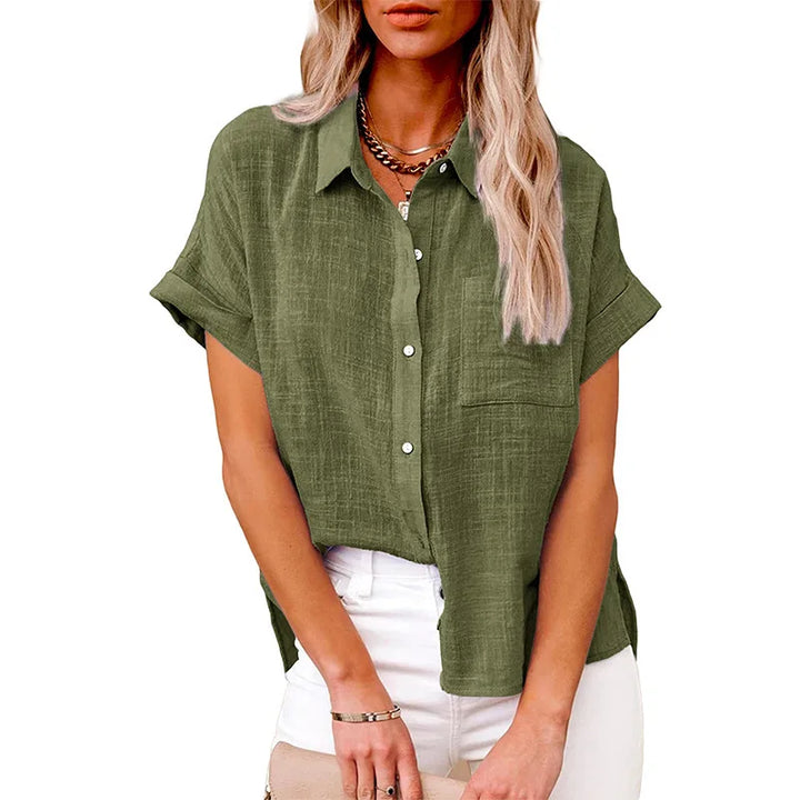 Textured Short Sleeve Polo Shirt – Lightweight Casual Top for Smart Everyday Styling