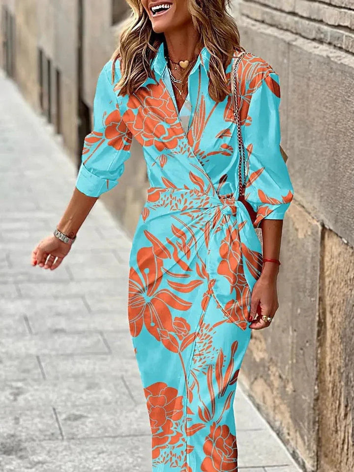 Striped Midi Shirt Dress – Lightweight Button-Down Dress for Casual & Smart Everyday Wear