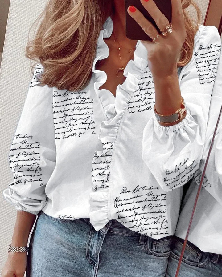 Ruffle Detail Feminine Blouse – Lightweight Elegant Top for Everyday & Smart Casual Styling