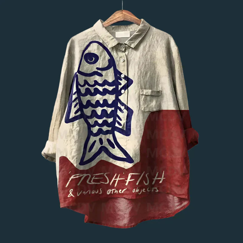 Casual Printed Button-Up Shirt – Modern Lightweight Shirt for Everyday Relaxed Style