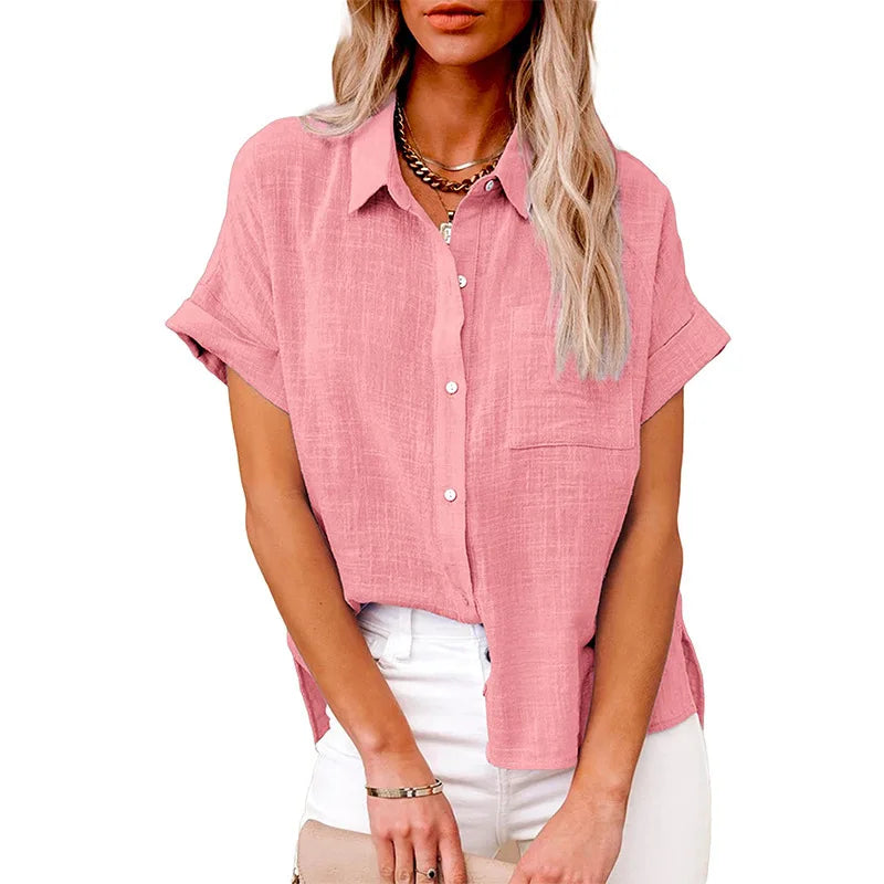 Textured Short Sleeve Polo Shirt – Lightweight Casual Top for Smart Everyday Styling