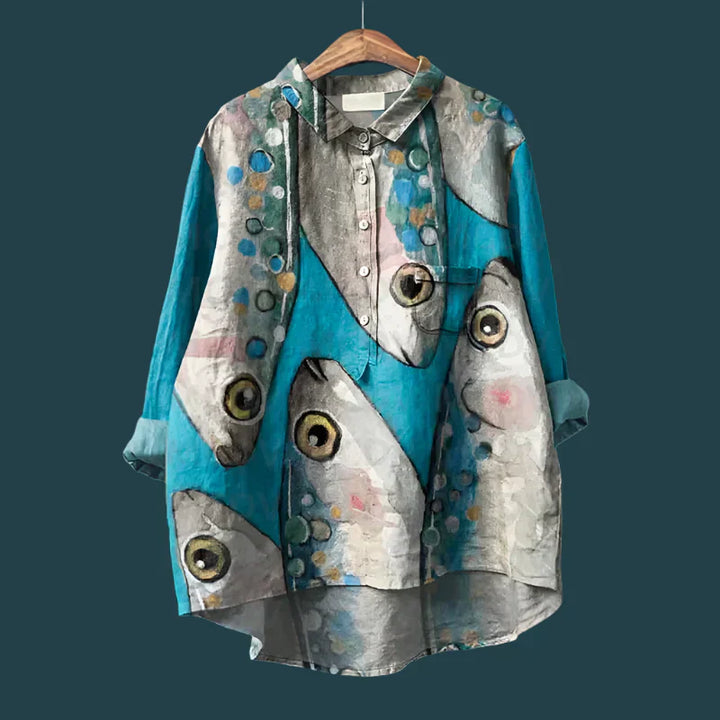 Casual Printed Button-Up Shirt – Modern Lightweight Shirt for Everyday Relaxed Style
