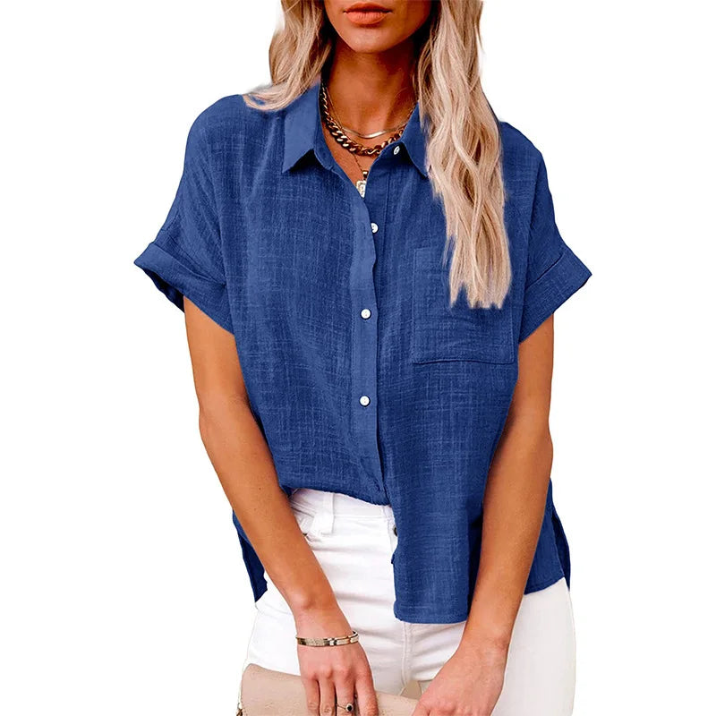 Textured Short Sleeve Polo Shirt – Lightweight Casual Top for Smart Everyday Styling
