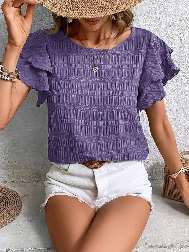 Lightweight Ruffle Blouse – Breezy Elegant Top for Everyday & Warm Weather Styling