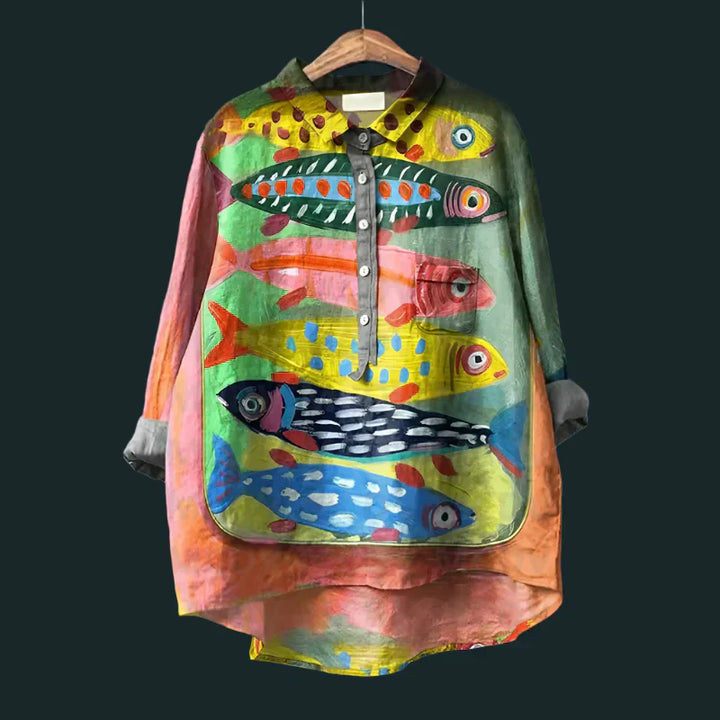 Casual Printed Button-Up Shirt – Modern Lightweight Shirt for Everyday Relaxed Style