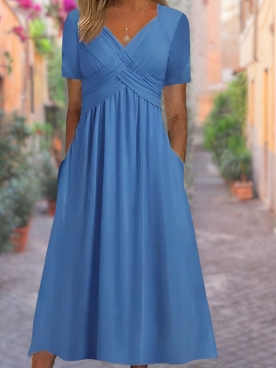 Aria - Comfortable V-Neck Dress