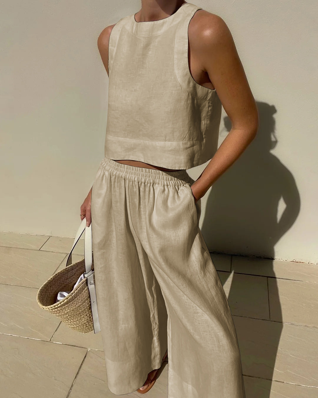 Aminta - Ensemble d'été décontracté sans manches pour un look tendance et confortable