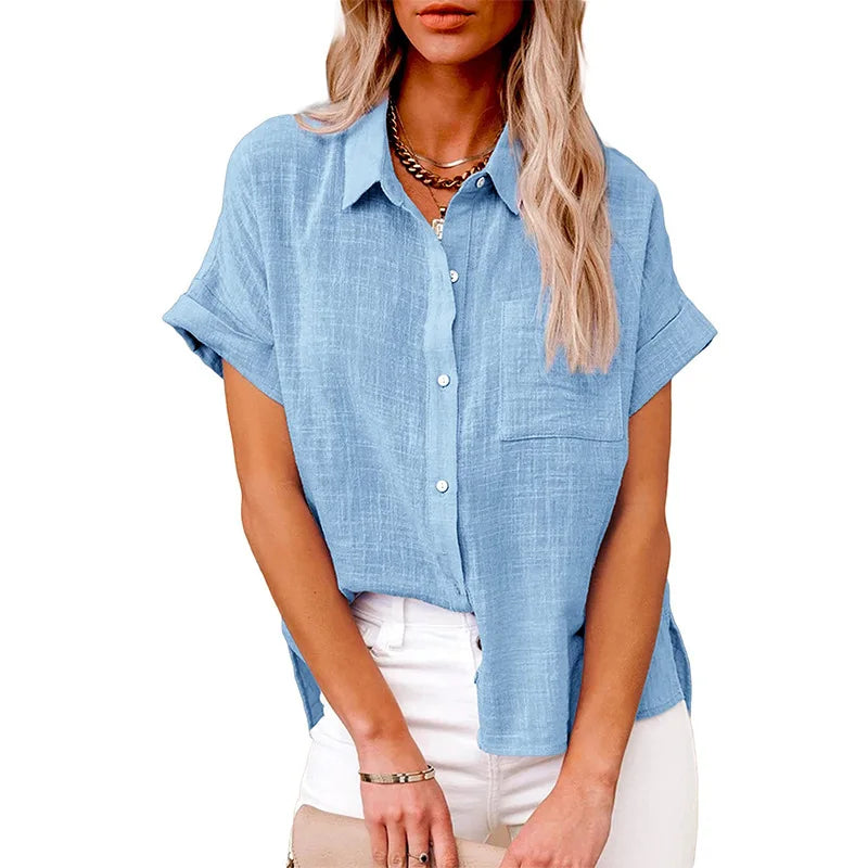 Textured Short Sleeve Polo Shirt – Lightweight Casual Top for Smart Everyday Styling