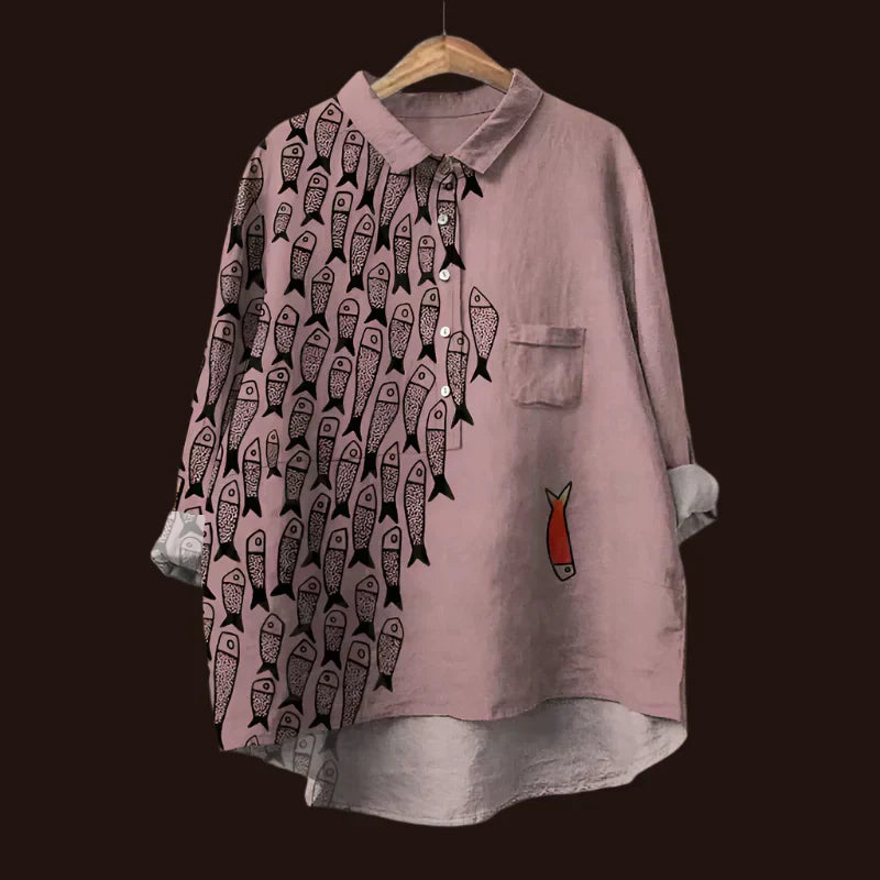 Casual Printed Button-Up Shirt – Modern Lightweight Shirt for Everyday Relaxed Style