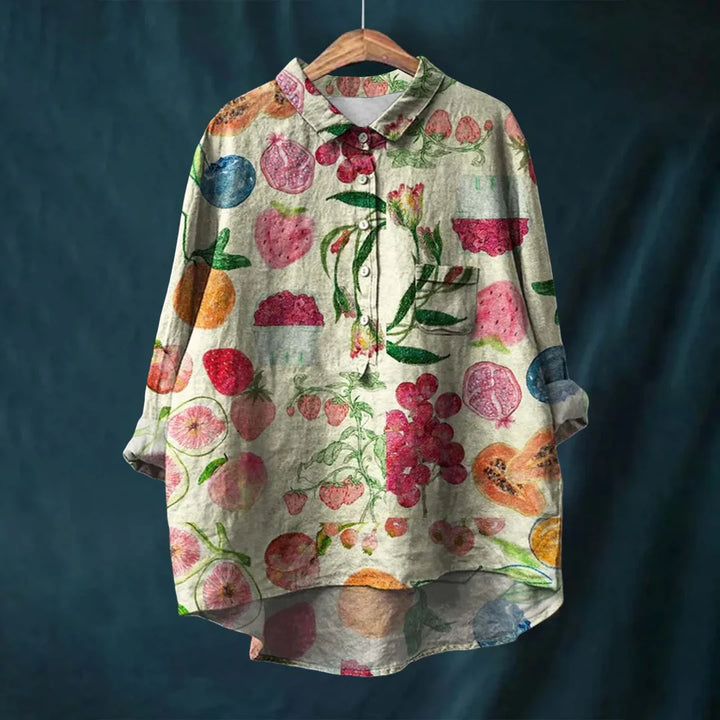 Vintage Floral Button-Up Shirt – Lightweight Elegant Top for Everyday & Smart Casual Styling