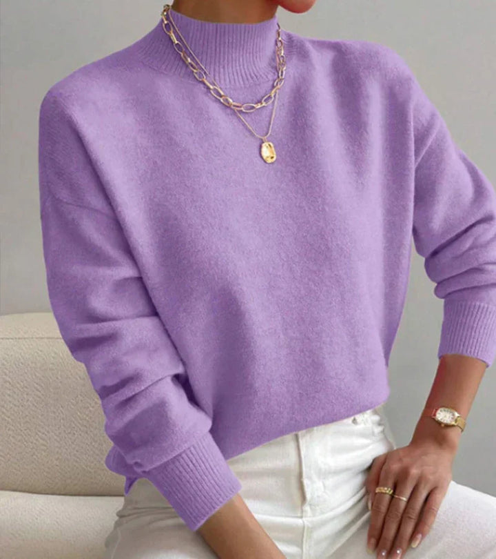 Soft Turtleneck Knit Sweater – Minimalist High Neck Pullover for Cozy Everyday Wear