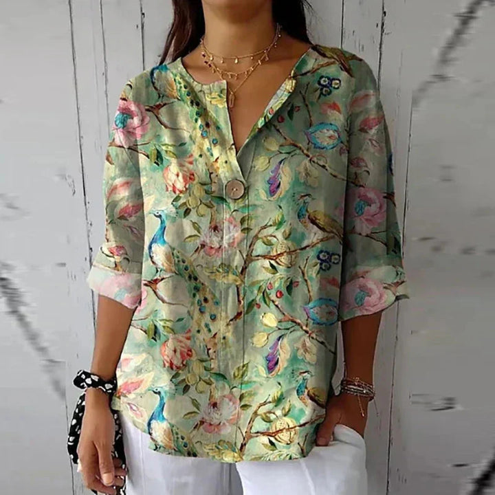 Floral Charm Blouse – Lightweight Elegant Top for Everyday & Smart Casual Styling