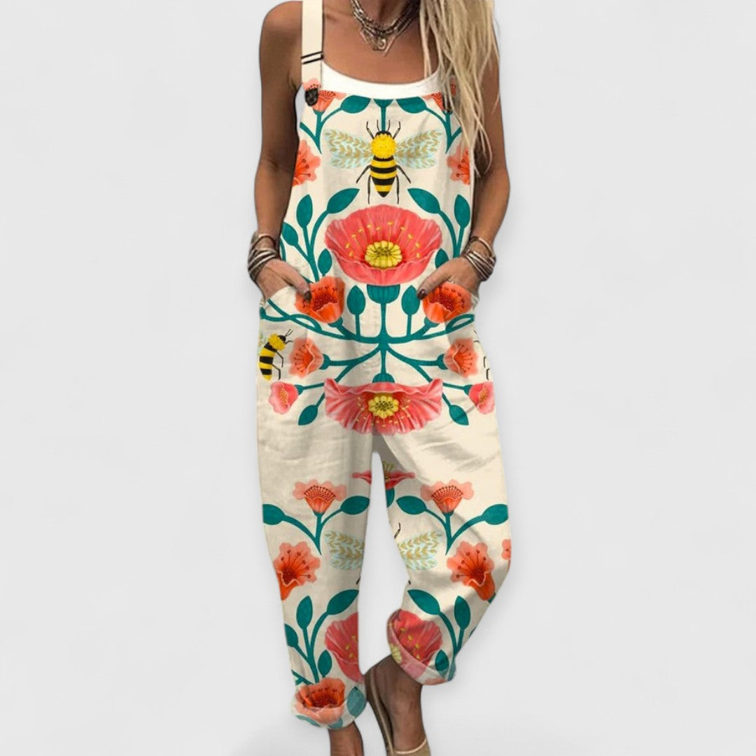 Isla | Vintage Floral Wide-Leg Jumpsuit